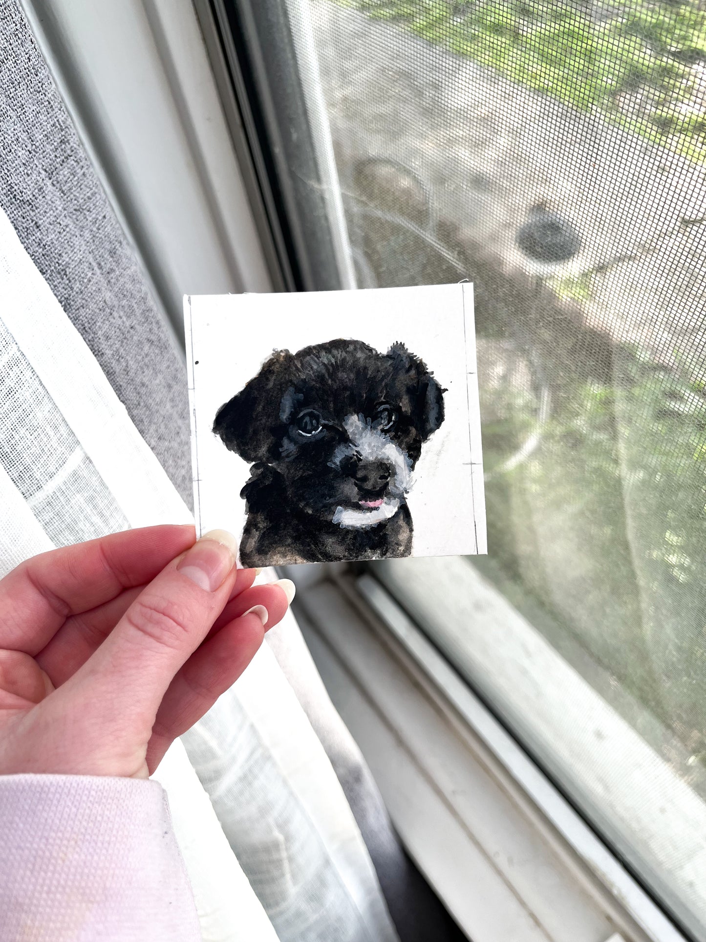 3x3 Single Watercolor Pet Portrait